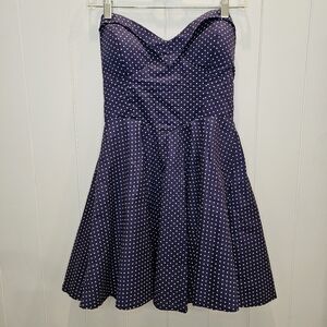 Emerald Sundae Dress Juniors Size 5 Blue Mini Pok A Dot Strapless Prom Cups